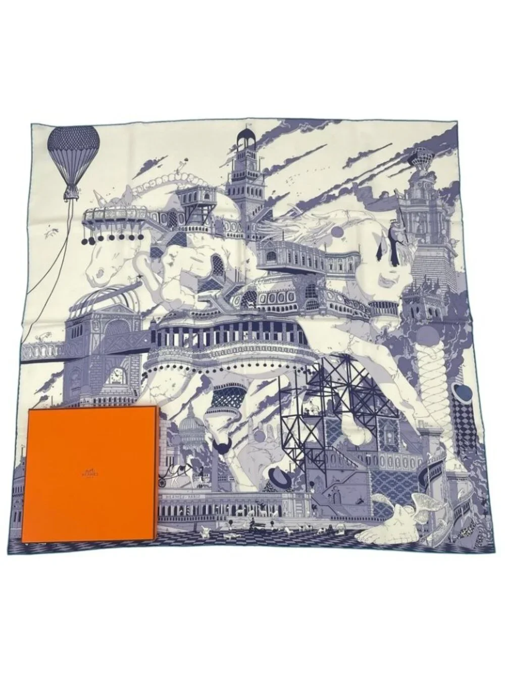 Hermes Carre 90 Scarf Silk Hippopolis UGO Gattoni Ipopolis - Picture 2 of 10